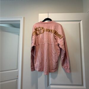 Disney Pink Long Sleeve Tee with Gold Disney World Script